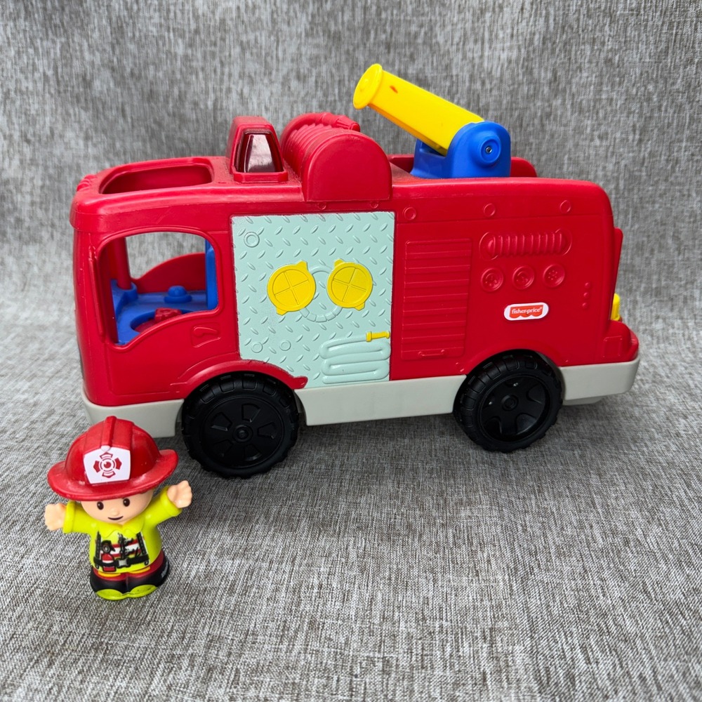 Fisher-Price Little People Helping Others Fire Truck with Firefighter Figure